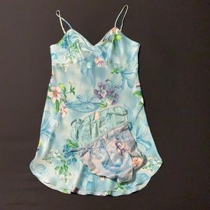 Victoria Secret Silk Slip Gown w/Matching Panties